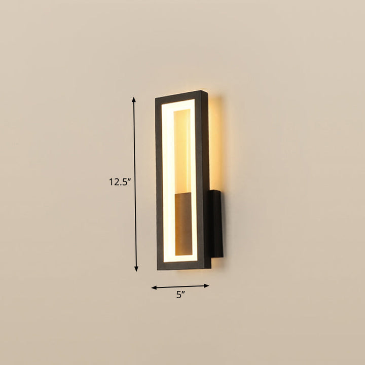 Minimalismus Rechteck Wandleuchte Beleuchtung Metall Foyer LED Wandleuchtenmontage Leuchte