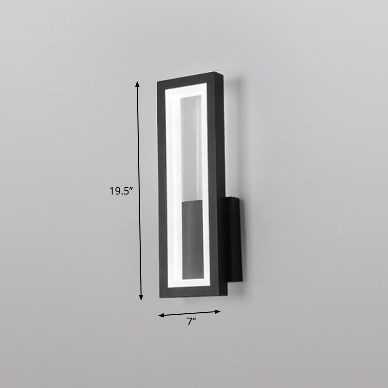 Minimalismus Rechteck Wandleuchte Beleuchtung Metall Foyer LED Wandleuchtenmontage Leuchte
