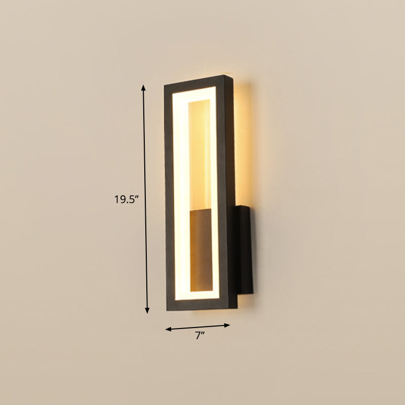 Minimalismus Rechteck Wandleuchte Beleuchtung Metall Foyer LED Wandleuchtenmontage Leuchte