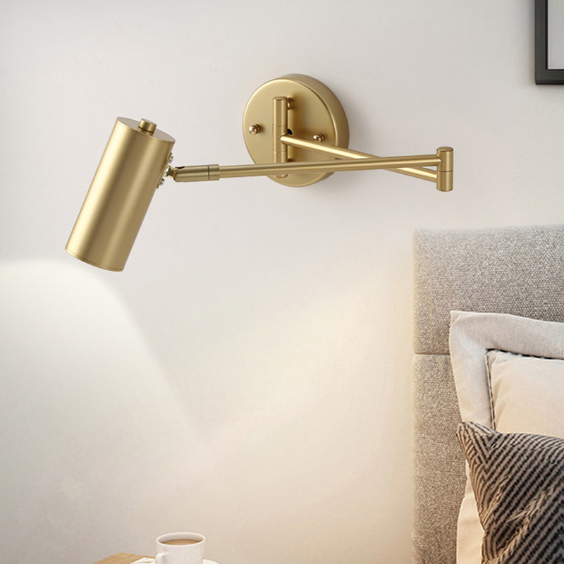 Tubular Nachttisch Wandmontierte Leselampe Metall 1 Glühbirne Postmoderne Wandlampe mit ausziehbarem Arm
