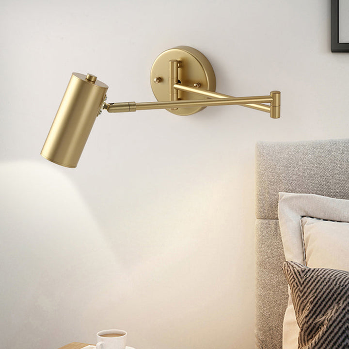 Tubular Nachttisch Wandmontierte Leselampe Metall 1 Glühbirne Postmoderne Wandlampe mit ausziehbarem Arm