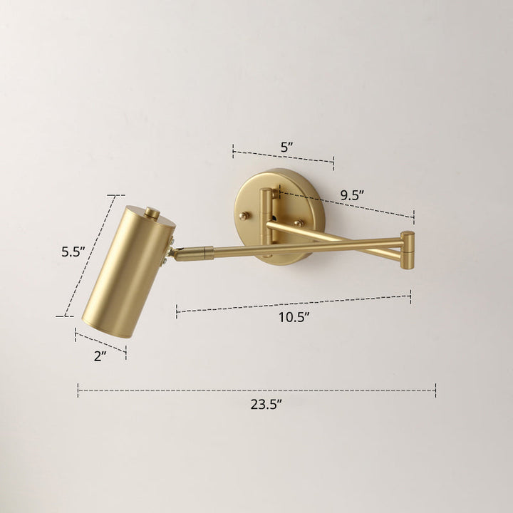Tubular Nachttisch Wandmontierte Leselampe Metall 1 Glühbirne Postmoderne Wandlampe mit ausziehbarem Arm