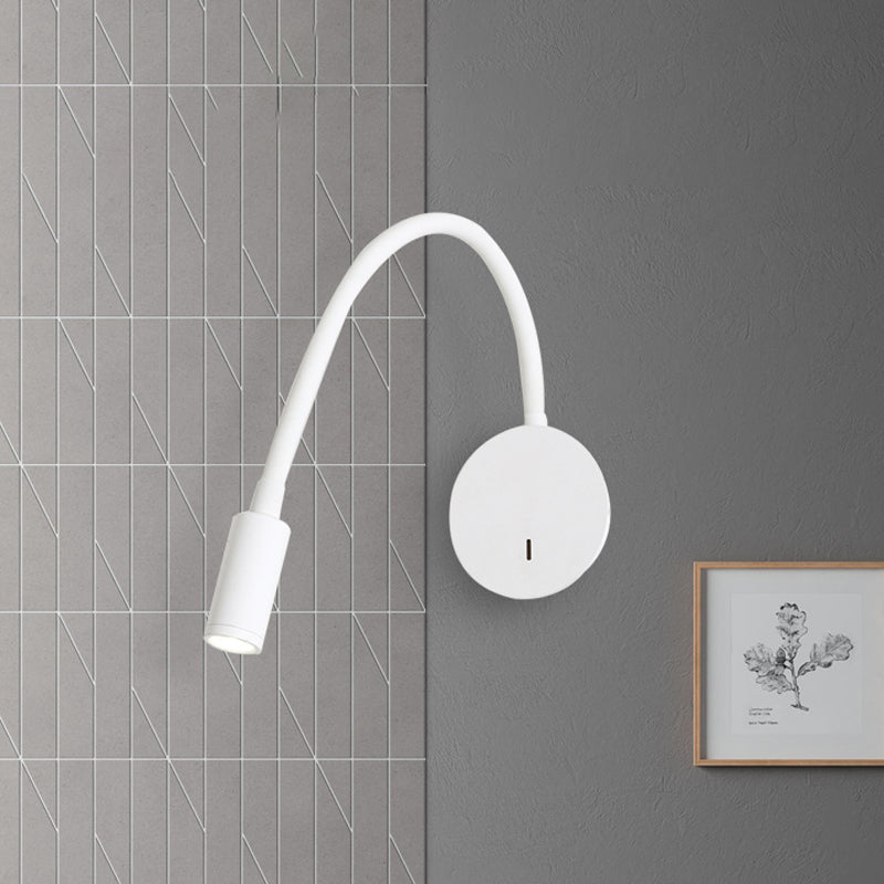 Verstellbare Zylinder Lese Wandleuchte Zeitgenössische Silikon und Metall LED Schwarz/Weiß Wandlampe