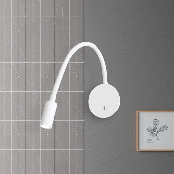 Verstellbare Zylinder Lese Wandleuchte Zeitgenössische Silikon und Metall LED Schwarz/Weiß Wandlampe