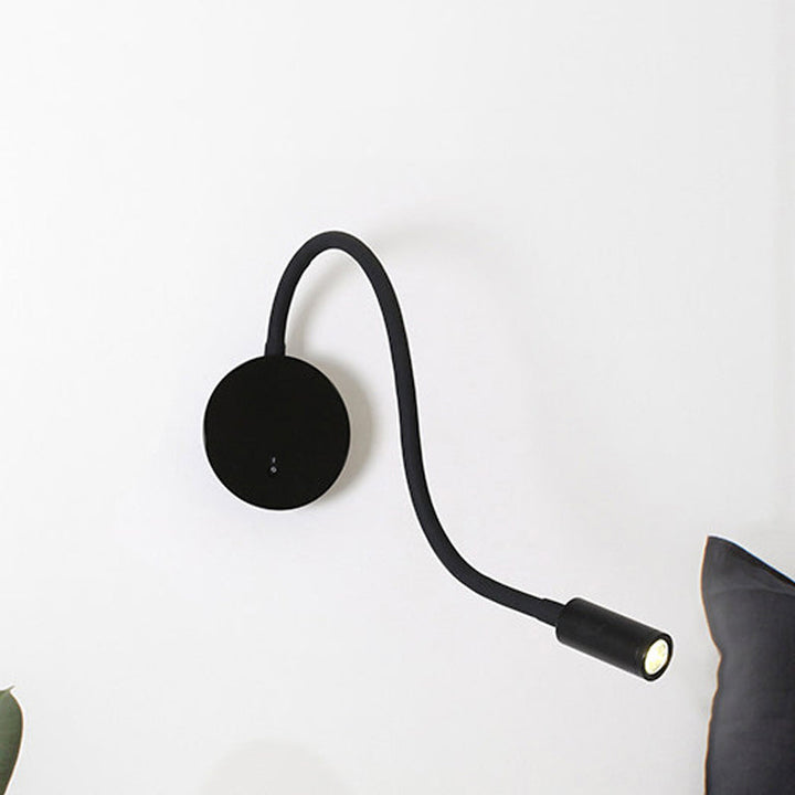 Verstellbare Zylinder Lese Wandleuchte Zeitgenössische Silikon und Metall LED Schwarz/Weiß Wandlampe