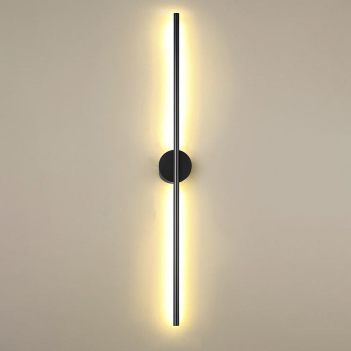 Schwarze Rod LED Wandleuchte Einrichtung Einfacher Stil Metallischer Wandlampenlicht für Wohnzimmer