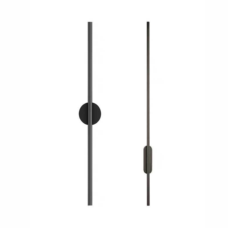 Schwarze Rod LED Wandleuchte Einrichtung Einfacher Stil Metallischer Wandlampenlicht für Wohnzimmer