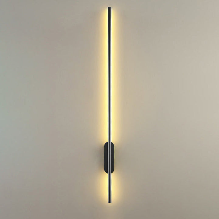 Schwarze Rod LED Wandleuchte Einrichtung Einfacher Stil Metallischer Wandlampenlicht für Wohnzimmer