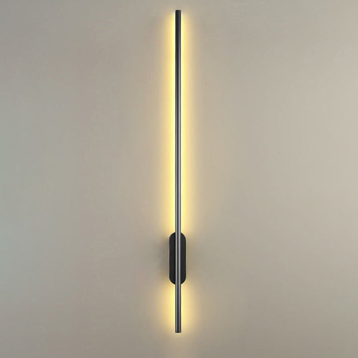 Schwarze Rod LED Wandleuchte Einrichtung Einfacher Stil Metallischer Wandlampenlicht für Wohnzimmer