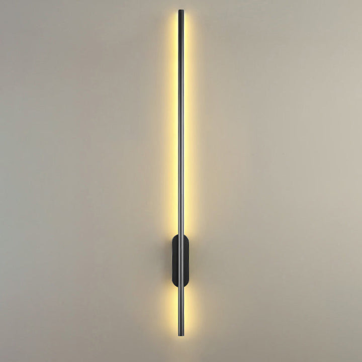 Schwarze Rod LED Wandleuchte Einrichtung Einfacher Stil Metallischer Wandlampenlicht für Wohnzimmer