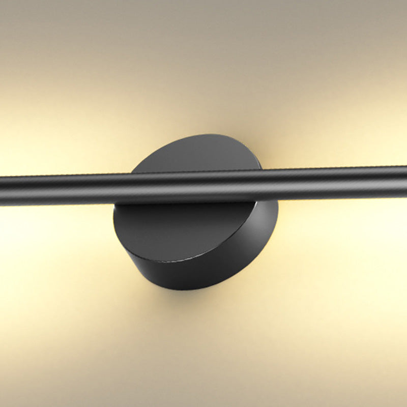 Schwarze Rod LED Wandleuchte Einrichtung Einfacher Stil Metallischer Wandlampenlicht für Wohnzimmer