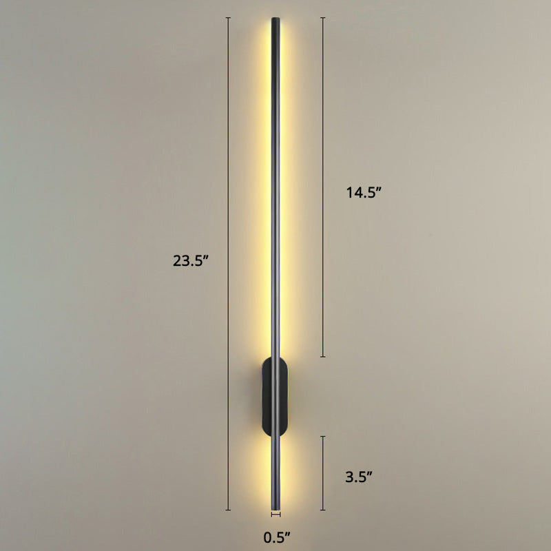 Schwarze Rod LED Wandleuchte Einrichtung Einfacher Stil Metallischer Wandlampenlicht für Wohnzimmer