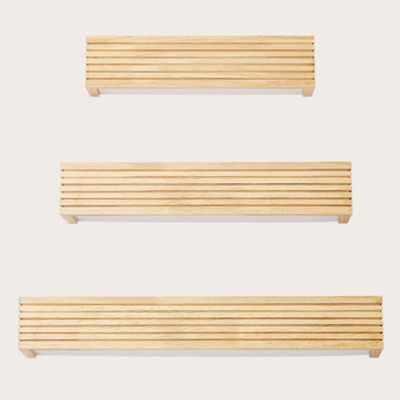 Laminierte Holz Rechteck Wandlicht Minimalistisch Beige LED Wandleuchte über Bett