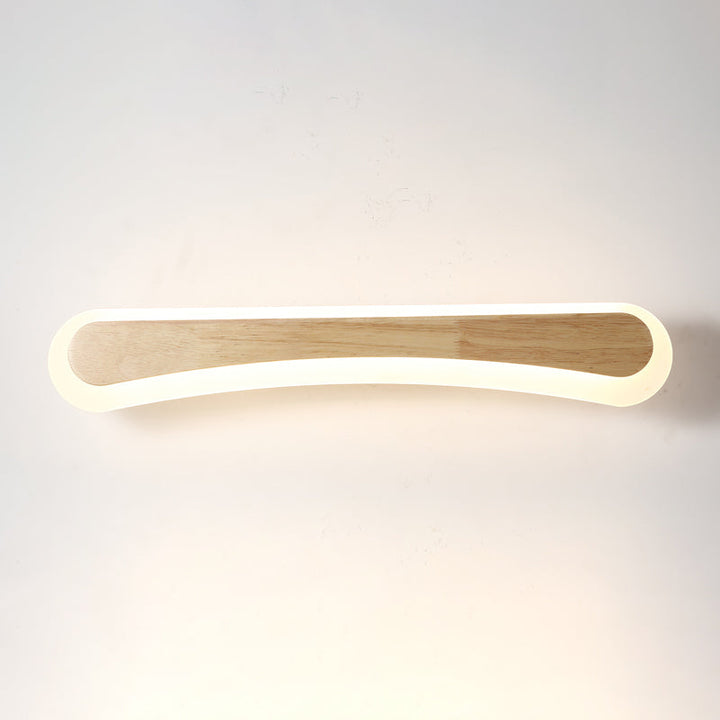 Moderne Badezimmer-Wandlampe Holz LED Waschtischlampen in Acryl-Schirm