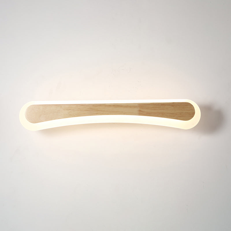 Moderne Badezimmer-Wandlampe Holz LED Waschtischlampen in Acryl-Schirm