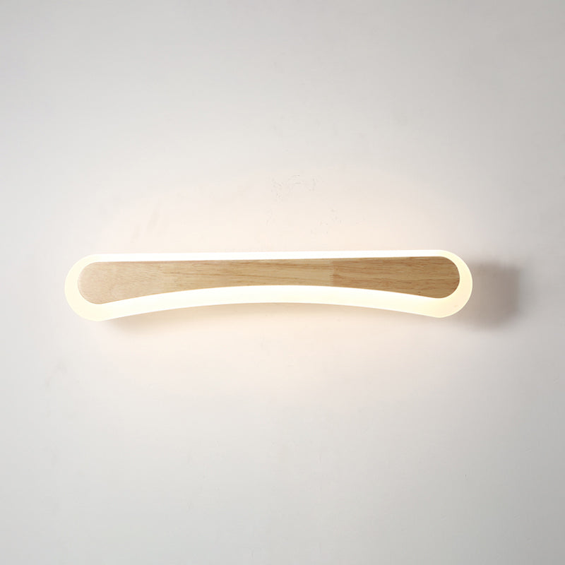 Moderne Badezimmer-Wandlampe Holz LED Waschtischlampen in Acryl-Schirm
