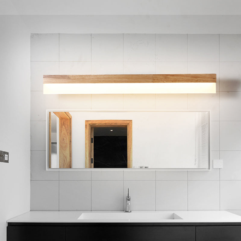 Moderne Badezimmer-Wandlampe Holz LED Waschtischlampen in Acryl-Schirm