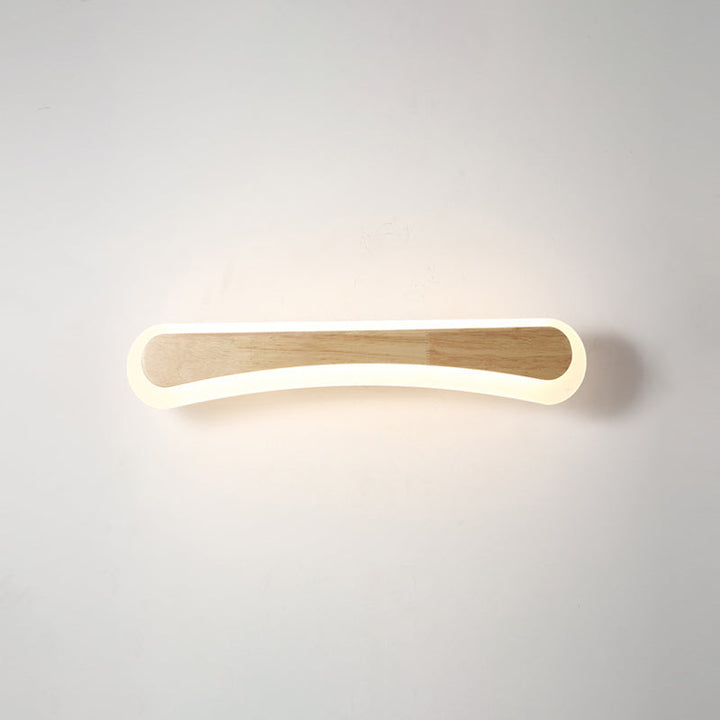Moderne Badezimmer-Wandlampe Holz LED Waschtischlampen in Acryl-Schirm