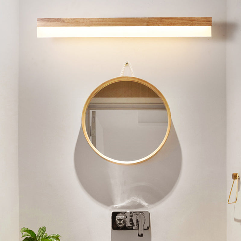 Moderne Badezimmer-Wandlampe Holz LED Waschtischlampen in Acryl-Schirm