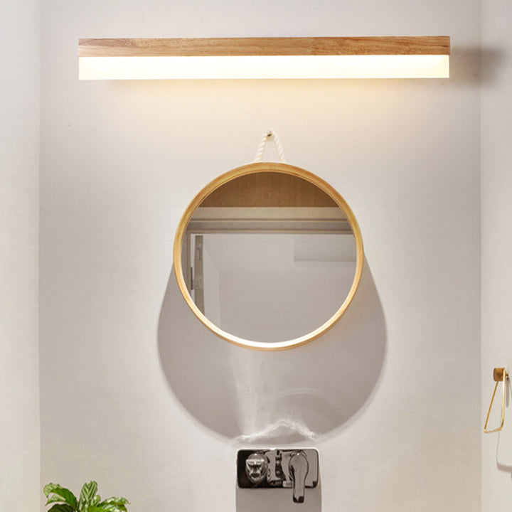 Moderne Badezimmer-Wandlampe Holz LED Waschtischlampen in Acryl-Schirm