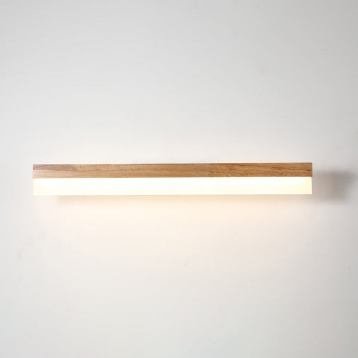 Moderne Badezimmer-Wandlampe Holz LED Waschtischlampen in Acryl-Schirm