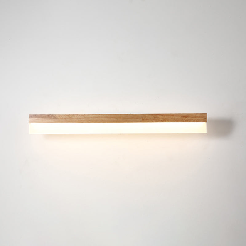 Moderne Badezimmer-Wandlampe Holz LED Waschtischlampen in Acryl-Schirm