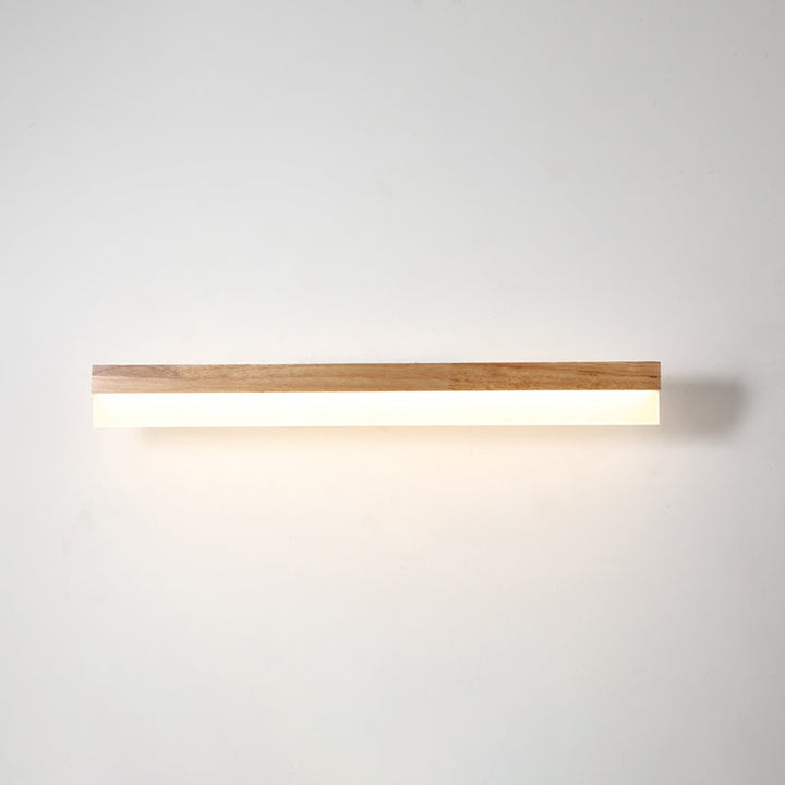 Moderne Badezimmer-Wandlampe Holz LED Waschtischlampen in Acryl-Schirm