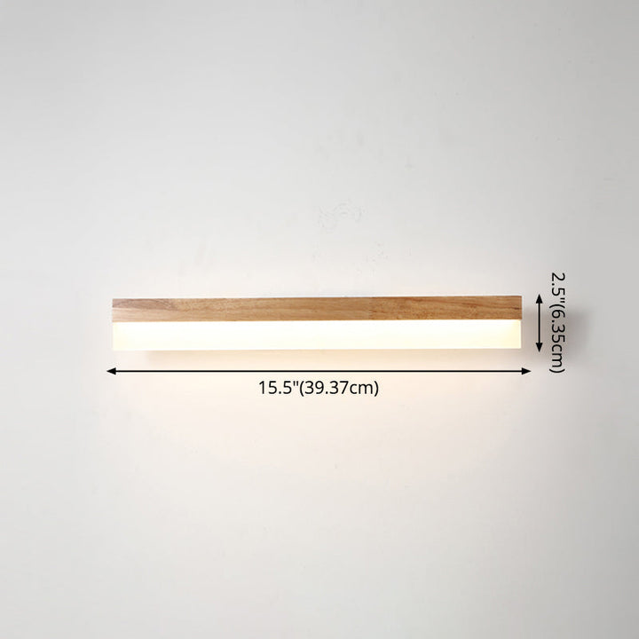 Moderne Badezimmer-Wandlampe Holz LED Waschtischlampen in Acryl-Schirm