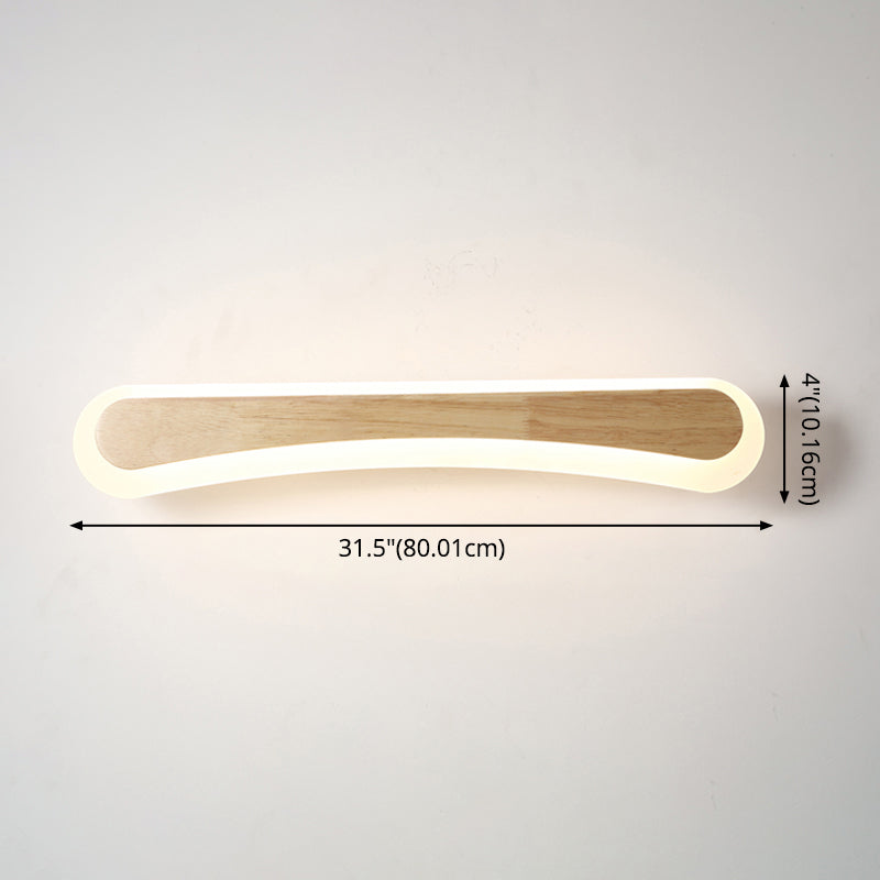 Moderne Badezimmer-Wandlampe Holz LED Waschtischlampen in Acryl-Schirm
