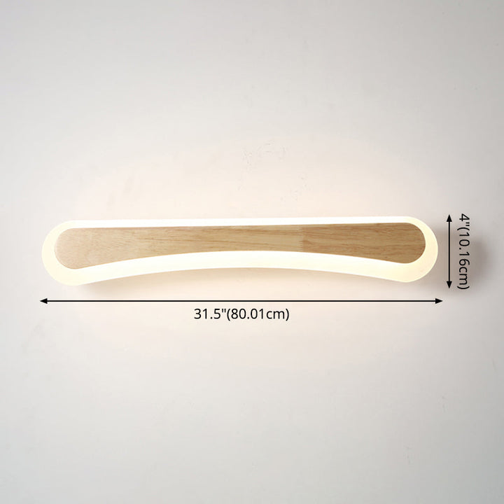 Moderne Badezimmer-Wandlampe Holz LED Waschtischlampen in Acryl-Schirm
