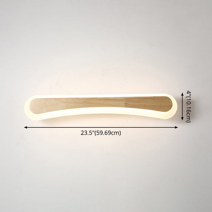 Moderne Badezimmer-Wandlampe Holz LED Waschtischlampen in Acryl-Schirm