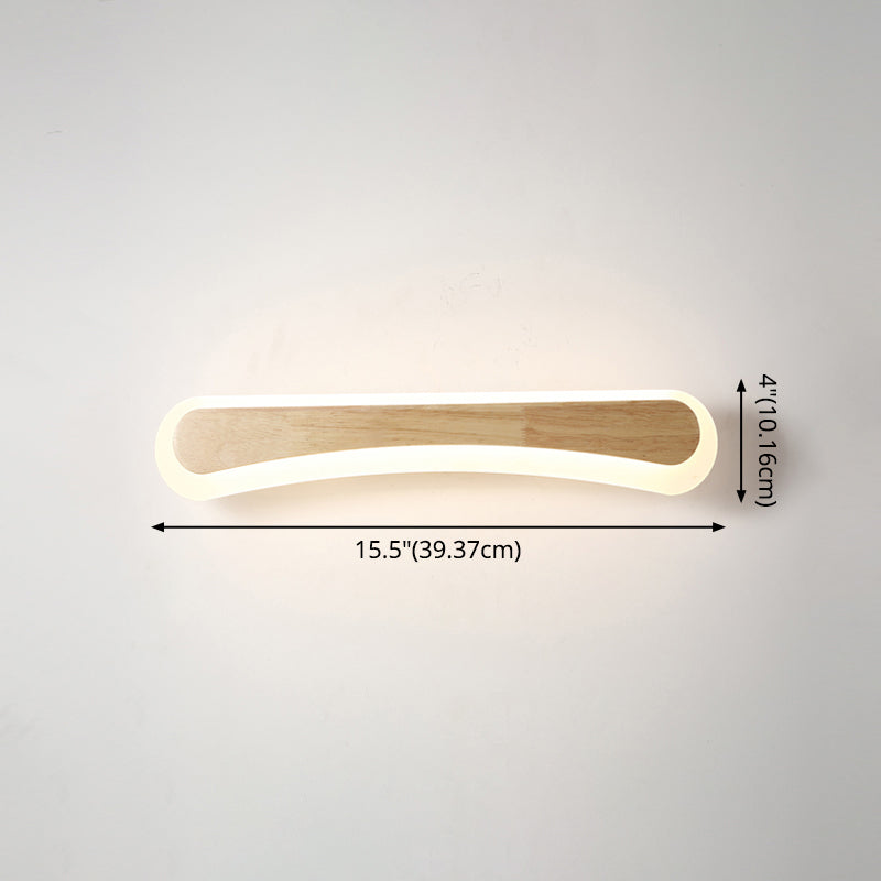 Moderne Badezimmer-Wandlampe Holz LED Waschtischlampen in Acryl-Schirm