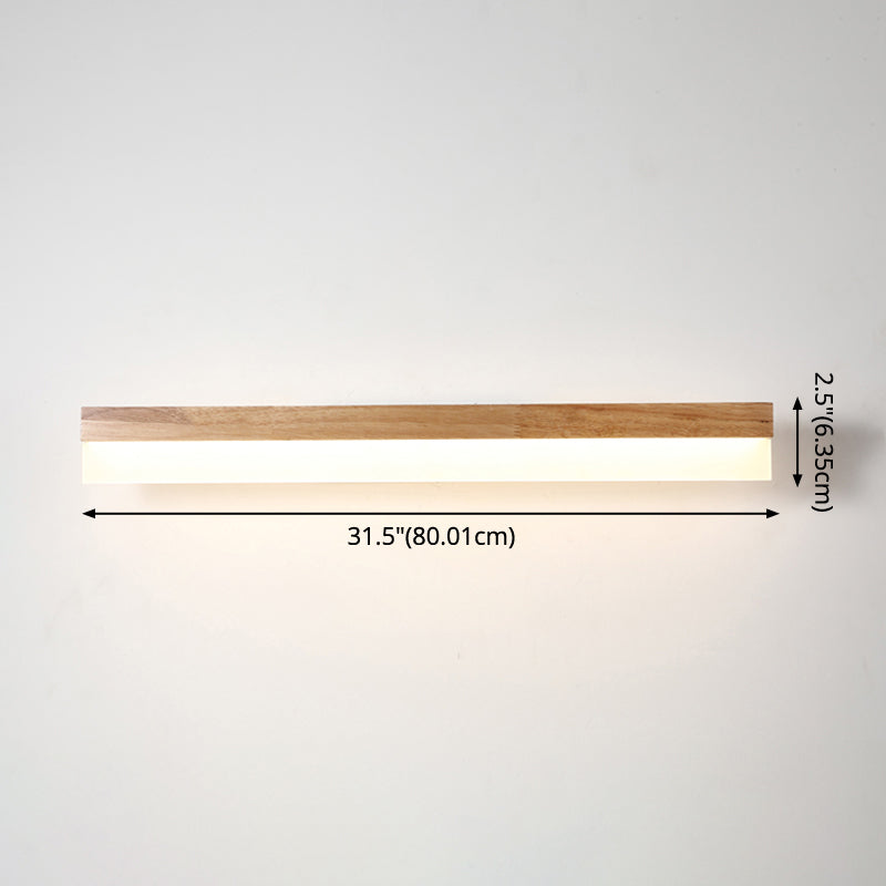 Moderne Badezimmer-Wandlampe Holz LED Waschtischlampen in Acryl-Schirm