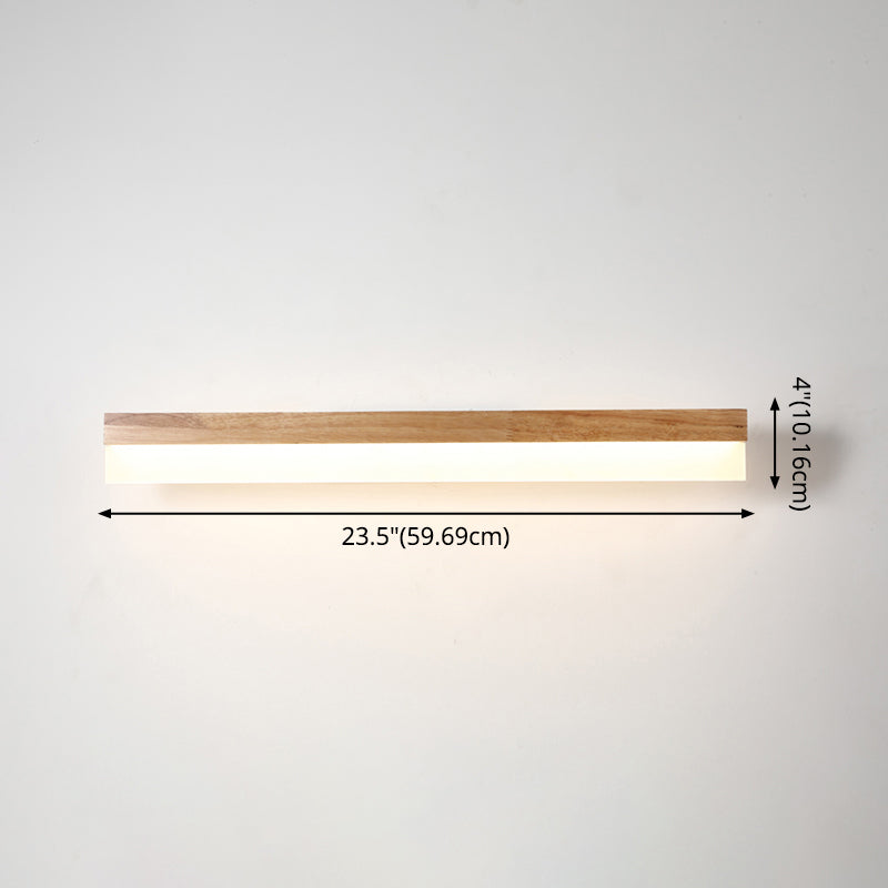 Moderne Badezimmer-Wandlampe Holz LED Waschtischlampen in Acryl-Schirm