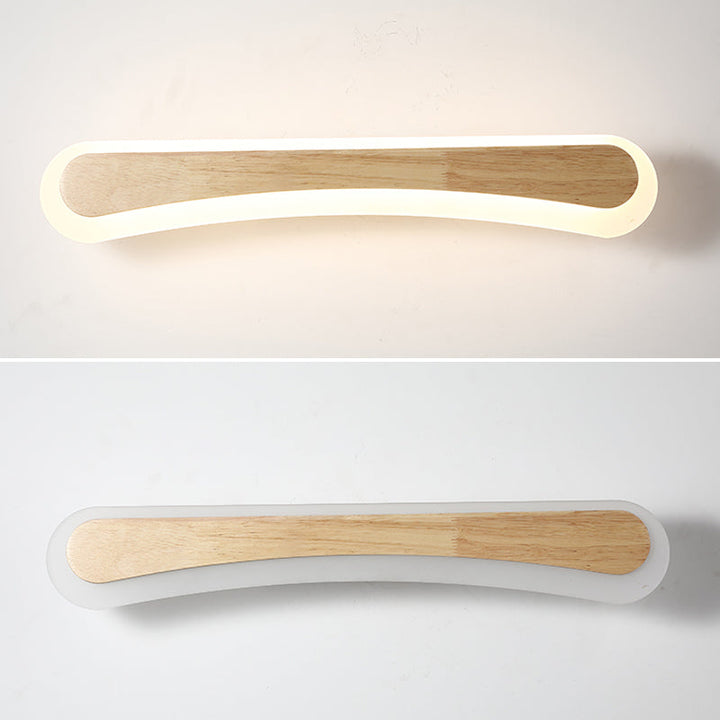 Moderne Badezimmer-Wandlampe Holz LED Waschtischlampen in Acryl-Schirm