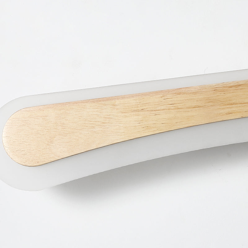 Moderne Badezimmer-Wandlampe Holz LED Waschtischlampen in Acryl-Schirm