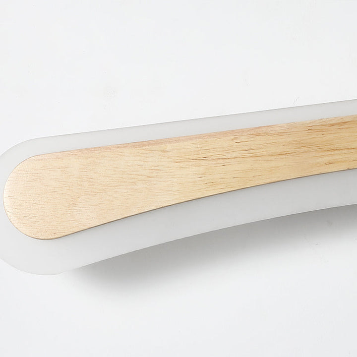 Moderne Badezimmer-Wandlampe Holz LED Waschtischlampen in Acryl-Schirm
