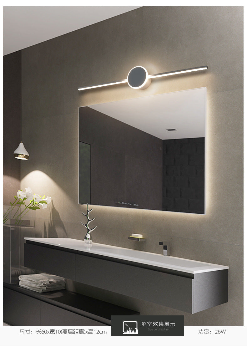 Lineare Badezimmer Wandlicht Leuchten Moderner Minimalistischer Stil Metall Einzelnes Waschbecken Licht