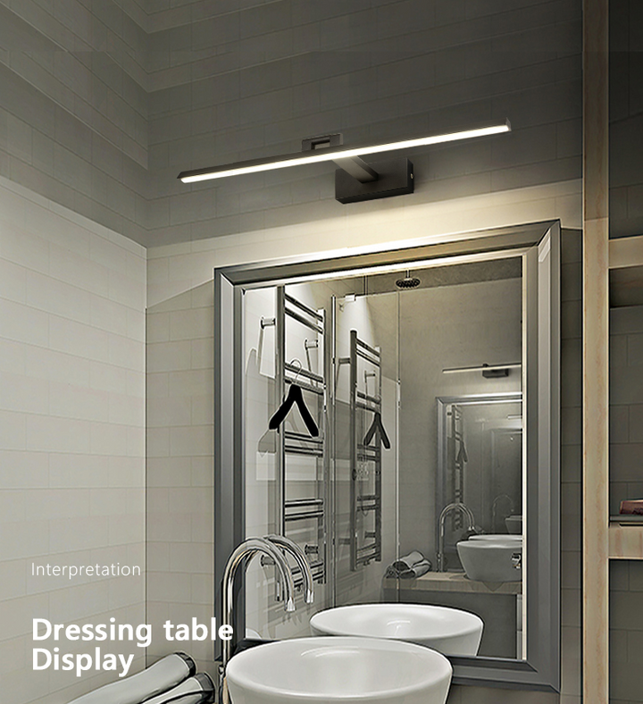 Lineare LED-Spiegelbeleuchtung Moderne Minimalistische Stil Metall Einzelne Spiegellicht