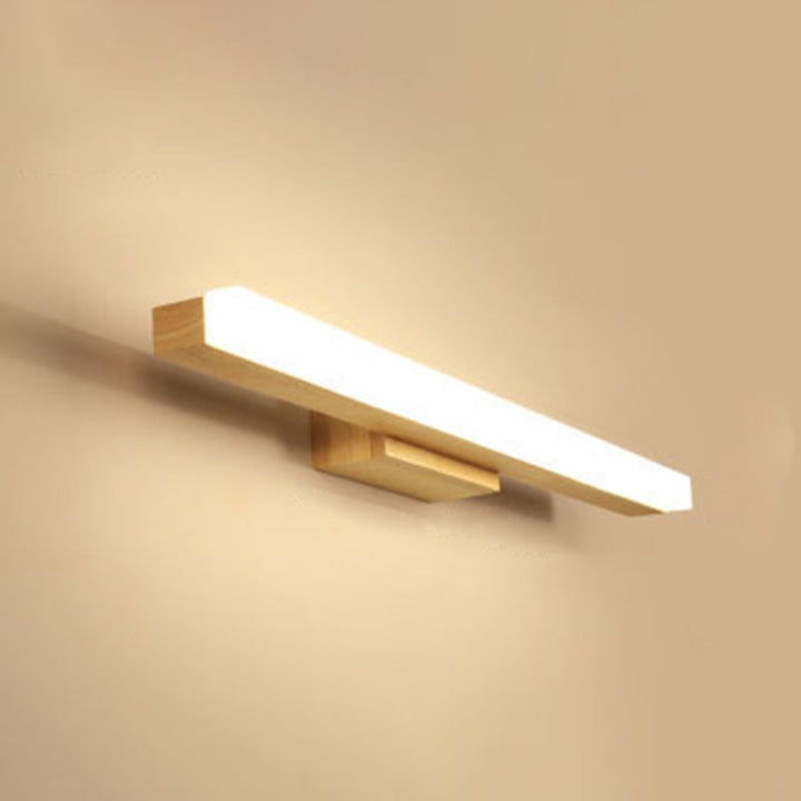 Rechteckige Wandlampe für das Badezimmer Nordic Minimalistischer Stil Holz Einzelne Vanity Light