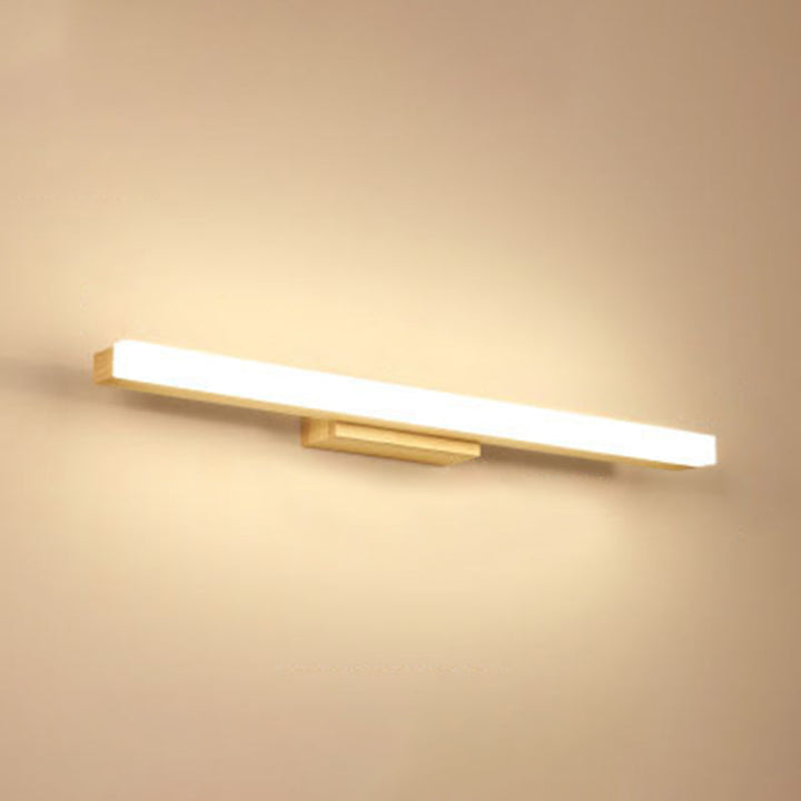 Rechteckige Wandlampe für das Badezimmer Nordic Minimalistischer Stil Holz Einzelne Vanity Light