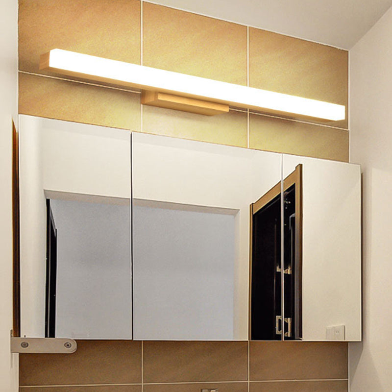 Rechteckige Wandlampe für das Badezimmer Nordic Minimalistischer Stil Holz Einzelne Vanity Light