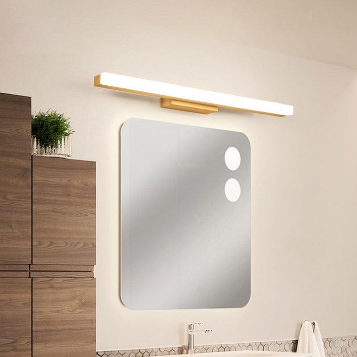 Rechteckige Wandlampe für das Badezimmer Nordic Minimalistischer Stil Holz Einzelne Vanity Light