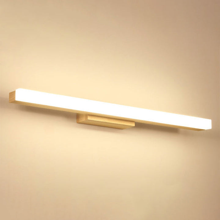 Rechteckige Wandlampe für das Badezimmer Nordic Minimalistischer Stil Holz Einzelne Vanity Light