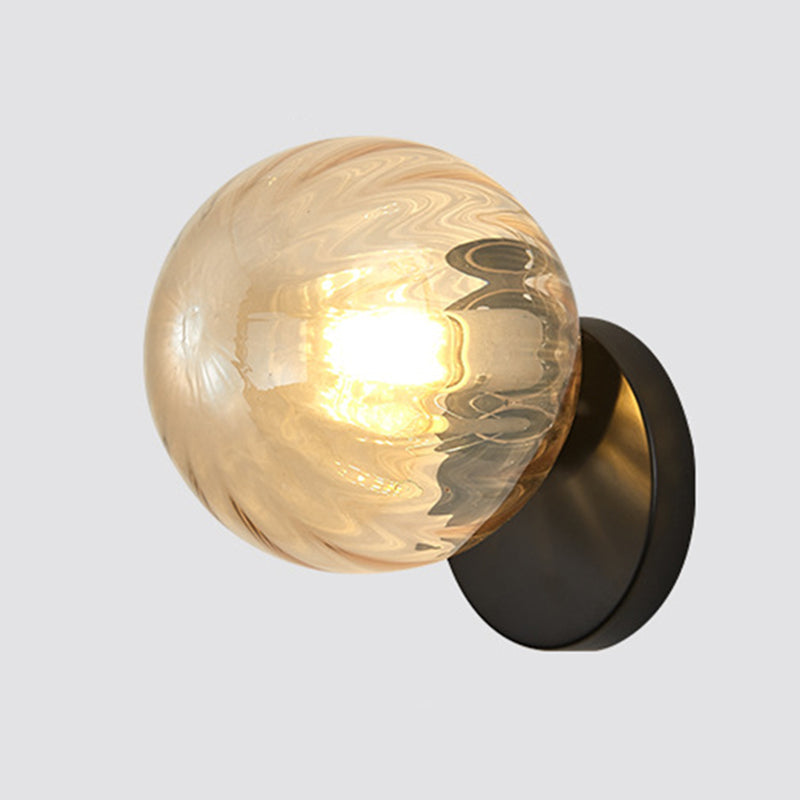Moderne Einfachheit Wand sconce 1 Licht Metall Wandlampe mit Glasballschirm