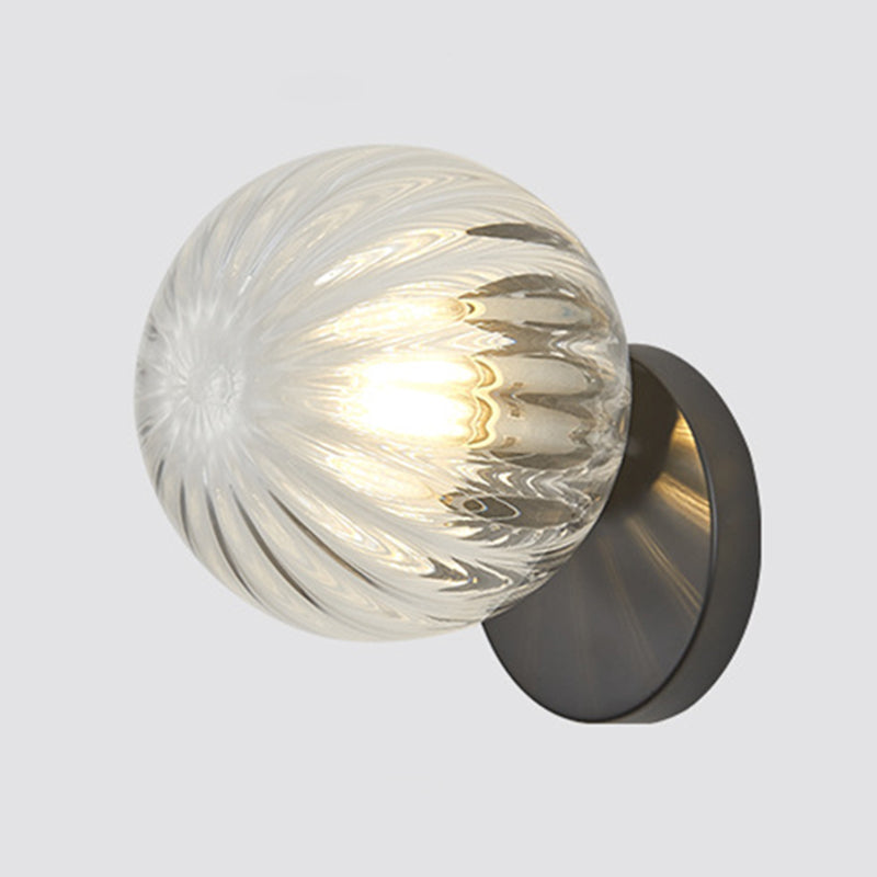 Moderne Einfachheit Wand sconce 1 Licht Metall Wandlampe mit Glasballschirm