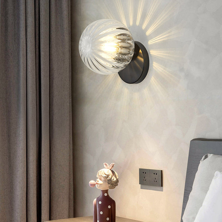 Moderne Einfachheit Wand sconce 1 Licht Metall Wandlampe mit Glasballschirm