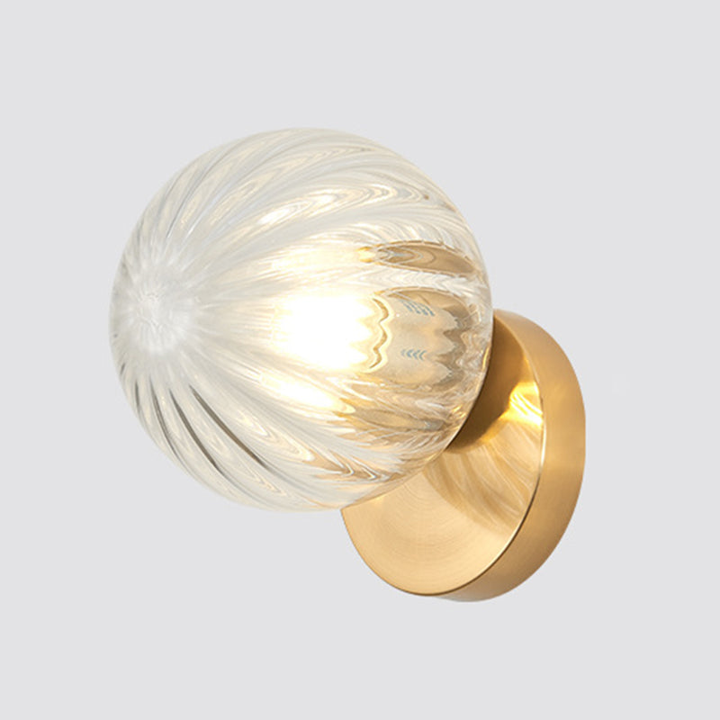 Moderne Einfachheit Wand sconce 1 Licht Metall Wandlampe mit Glasballschirm