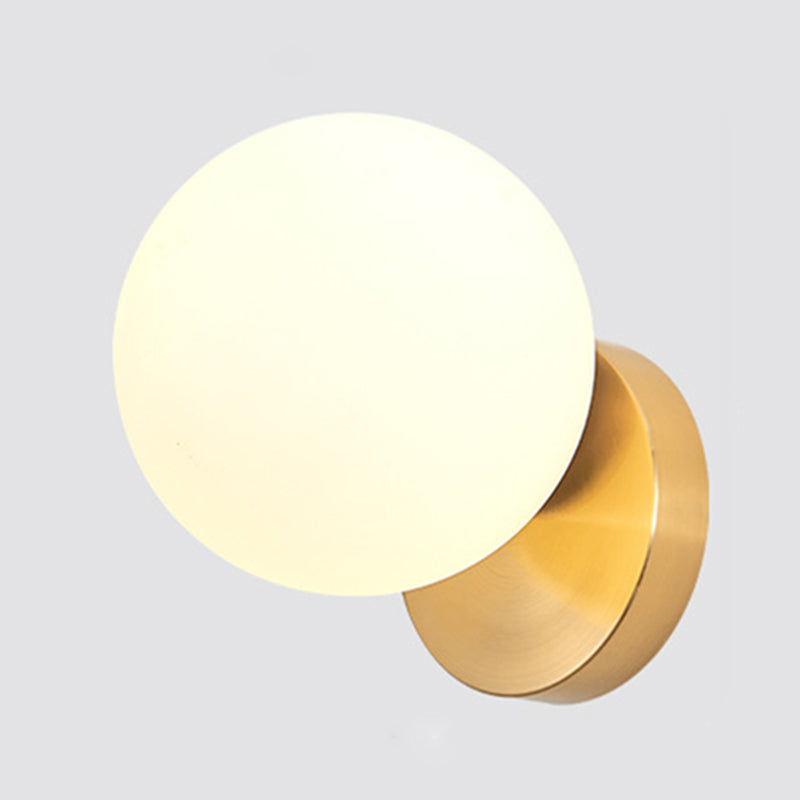 Moderne Einfachheit Wand sconce 1 Licht Metall Wandlampe mit Glasballschirm