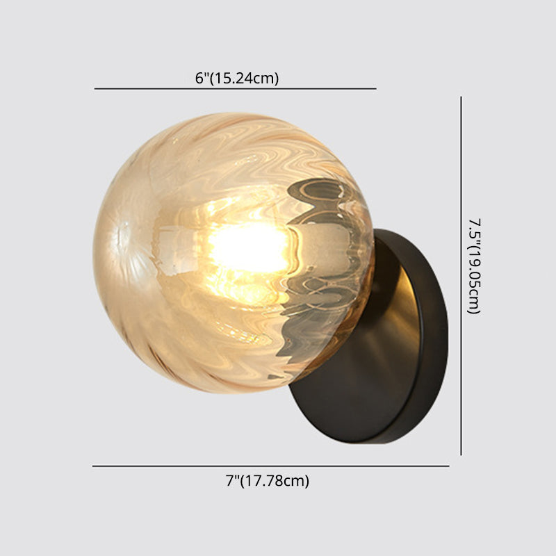 Moderne Einfachheit Wand sconce 1 Licht Metall Wandlampe mit Glasballschirm